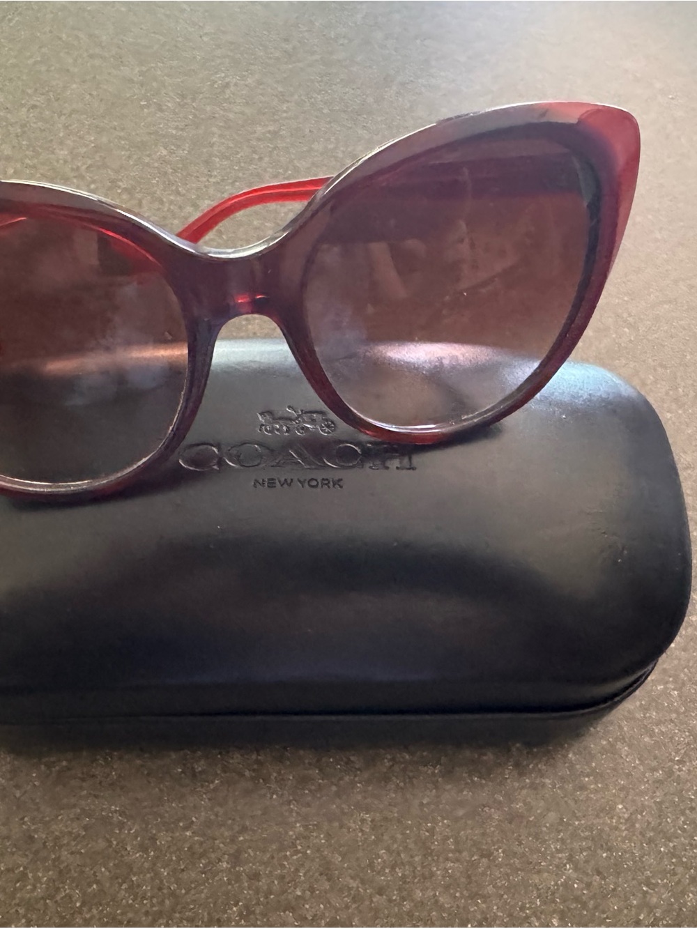 Coach New York Women's Burgundy Cat Eye Sunglasses
